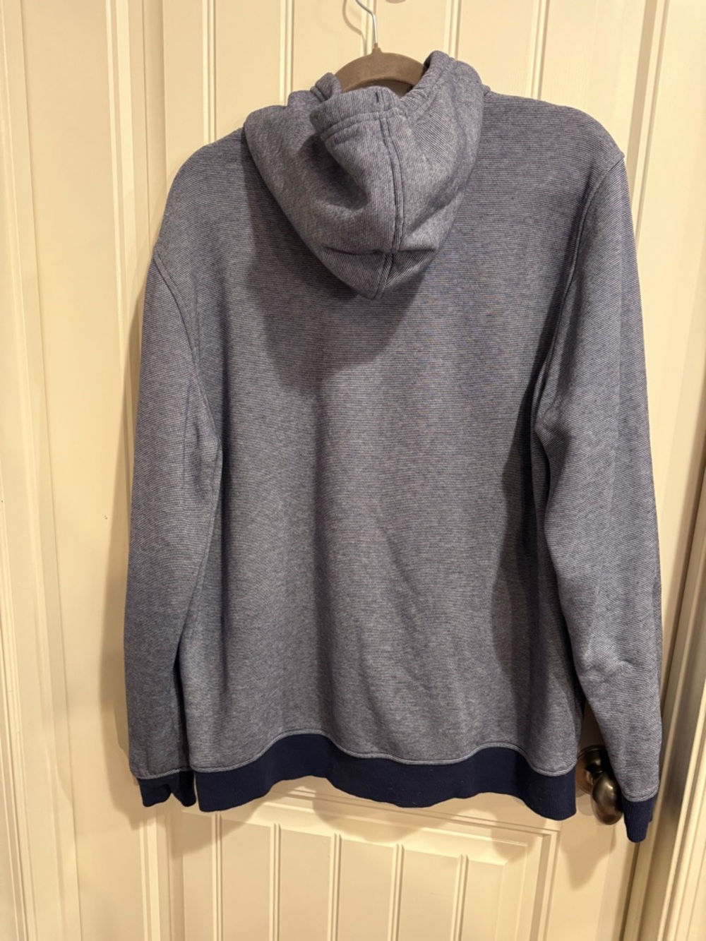 Under Armour Gray Heather Pullover Hoodie with Navy Accents - Picture 4 of 5